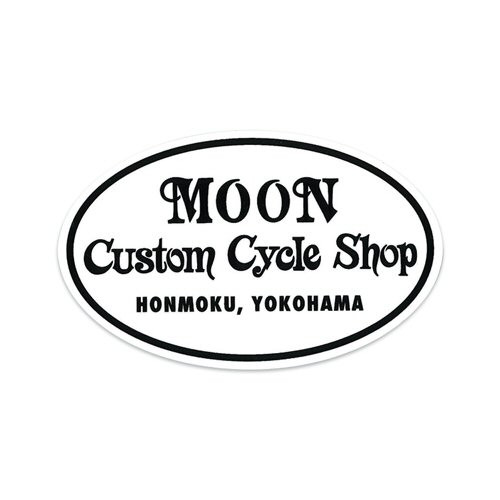 Aufkleber MOON Custom Cycle Shop Oval Sticker