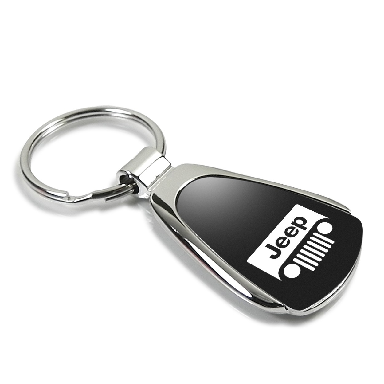 Schlüsselanhänger Jeep Grille, Metall, Tropfenform, schwarz/silber, Chrysler, Dodge, RAM, Jeep (Mopar), Schlüsselanhänger