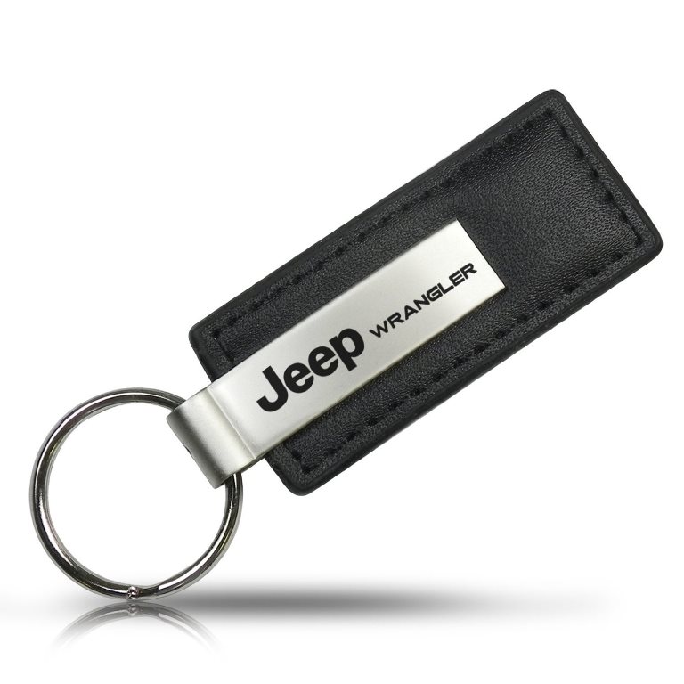 Schlüsselanhänger Jeep Wrangler, Leder, schwarz, Chrysler, Dodge, RAM, Jeep  (Mopar), Schlüsselanhänger