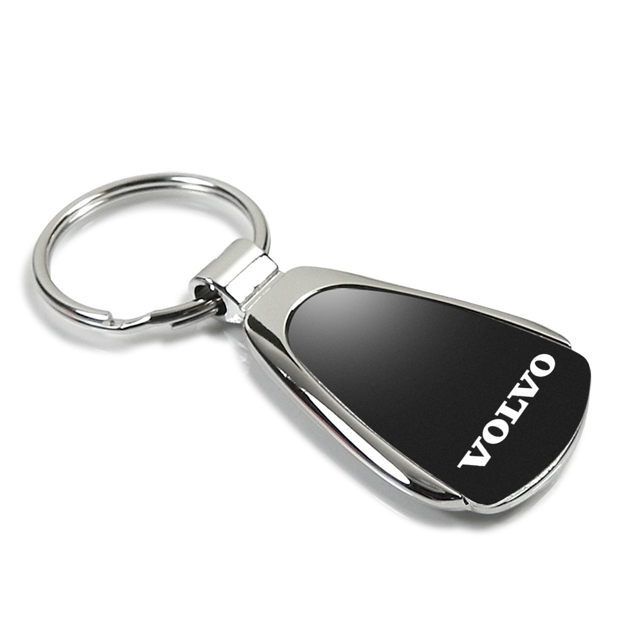 Schlüsselanhänger Volvo, Metall, Tropfenform, schwarz/silber, weitere  Fahrzeughersteller, Schlüsselanhänger