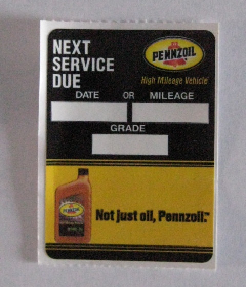 Serviceaufkleber "Not just oil, Pennzoil"