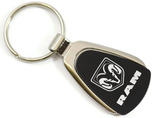 Schlüsselanhänger Dodge RAM, Metall, Tropfenform, schwarz/silber