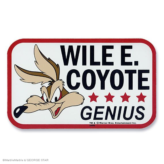 Wile E. Coyote Genius Aufkleber, eckig