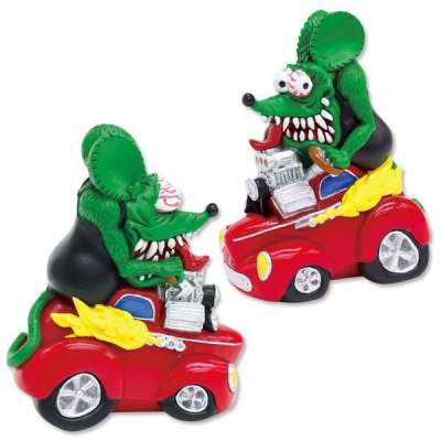 Bandiera Striscione Rat Fink 2x8 Piedi - Hot Rod Speed - Nero - Per Garage E Negozi Meccanica
