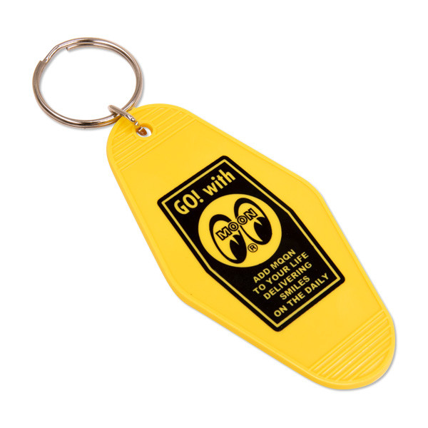 Mooneyes Hotel-Schlüsselanhänger, gelb