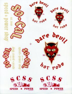 So-Cal Dare Devil, Aufkleberset 8-teilig