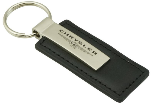 Schlüsselanhänger Chrysler, Leder, schwarz