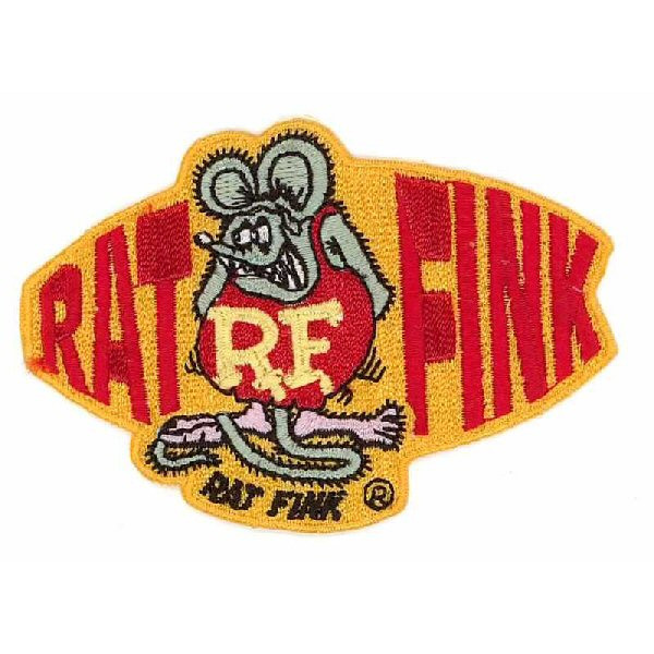 Rat Fink Aufnäher/Patch, gold/rot