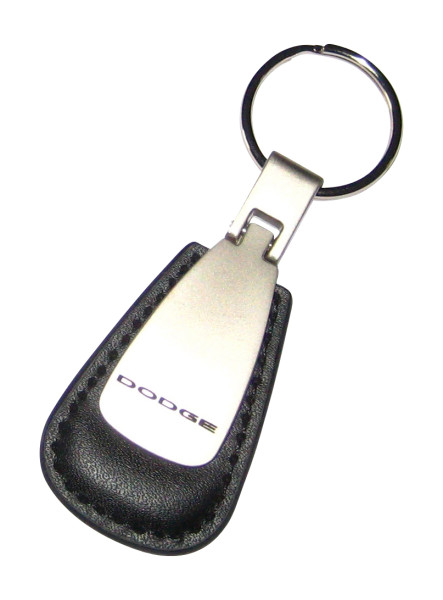 Schlüsselanhänger Dodge, Metall/Leder, satiniert