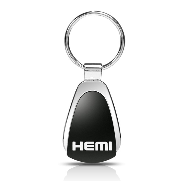 Schlüsselanhänger Hemi, Metall, Tropfenform, schwarz/silber