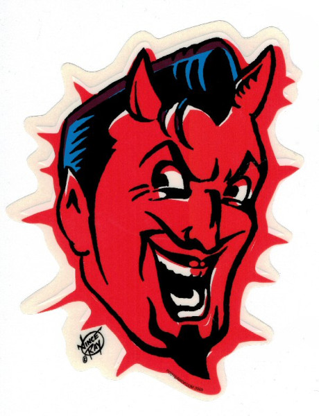 Aufkleber Devil Head, Vince Ray