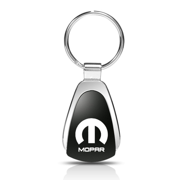 Schlüsselanhänger MOPAR, Metall, Tropfenform, schwarz/silber