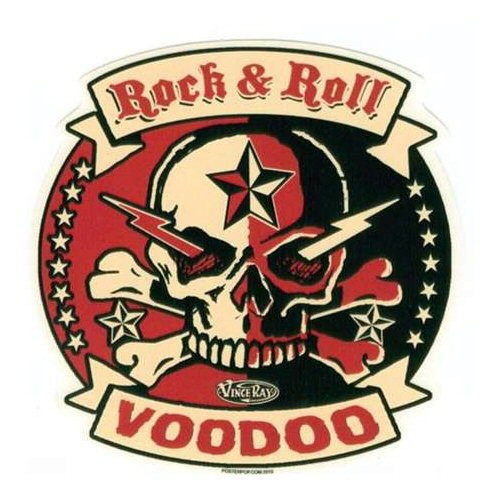 Aufkleber Rock & Roll Voodoo, Vince Ray