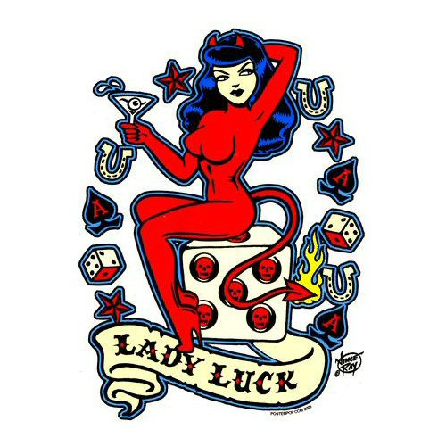 Aufkleber Lady Luck, Vince Ray