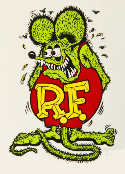 Rat Fink Aufkleber, grün, 185 mm