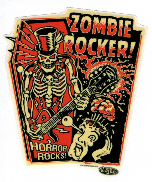 Aufkleber Zombie Rocker, Vince Ray