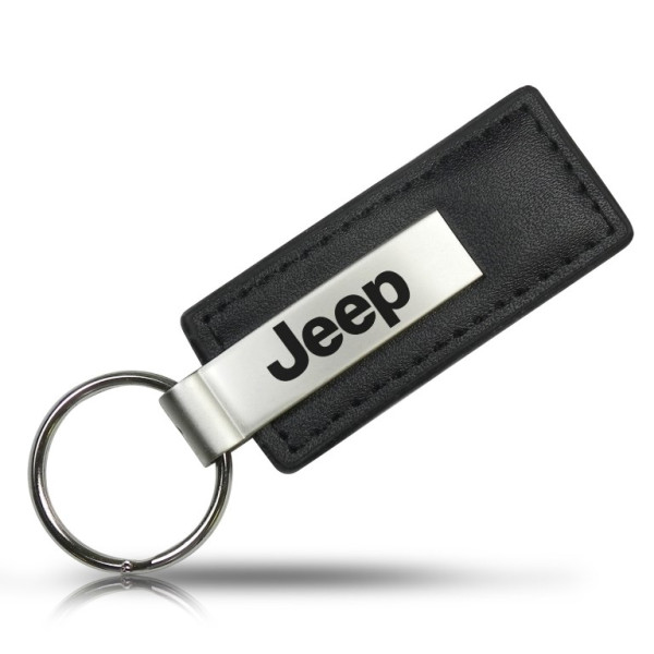 Schlüsselanhänger Jeep, Leder, schwarz